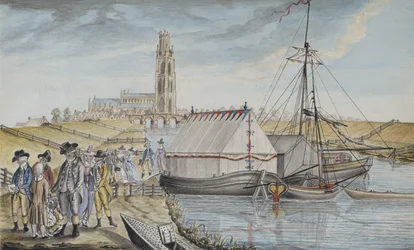 Weighing the Fish after a Haul, 1791 from Sir Joseph Banks Fishery Book of the River Wytham in Lincolnshire, published in 1784-96